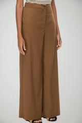 Iblues Pantaloni Donna in popeline wide leg / Biscotto