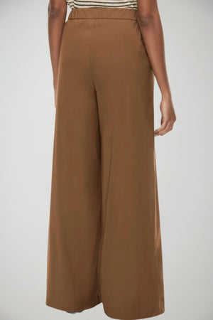 Iblues Pantaloni Donna in popeline wide leg / Biscotto