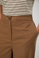 Iblues Pantaloni Donna in popeline wide leg / Biscotto