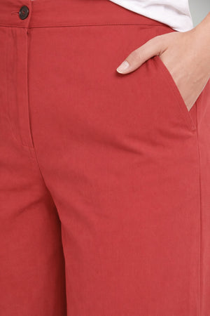 Pantaloni donna iblues wide leg color fragola