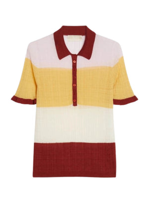 Iblues Polo Donna a costine in misto lino