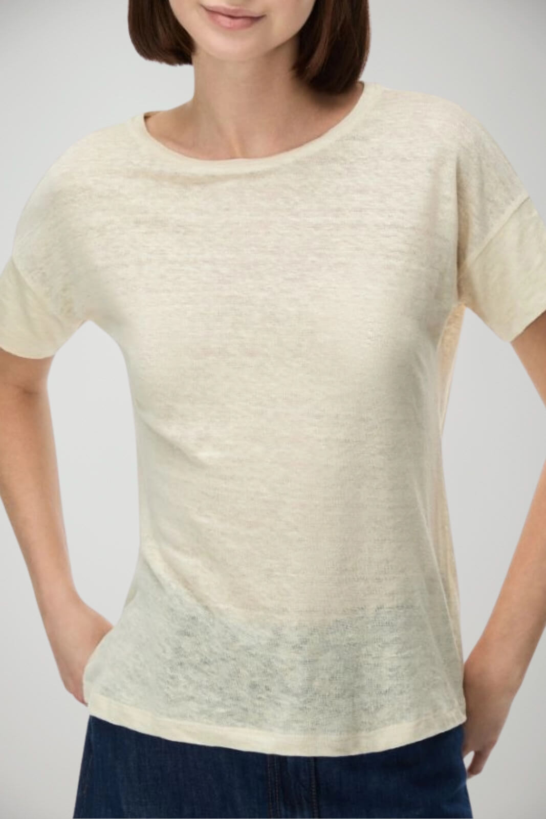 Iblues T-shirt Donna in lino spalla scesa