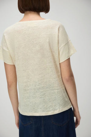 Iblues T-shirt Donna in lino spalla scesa
