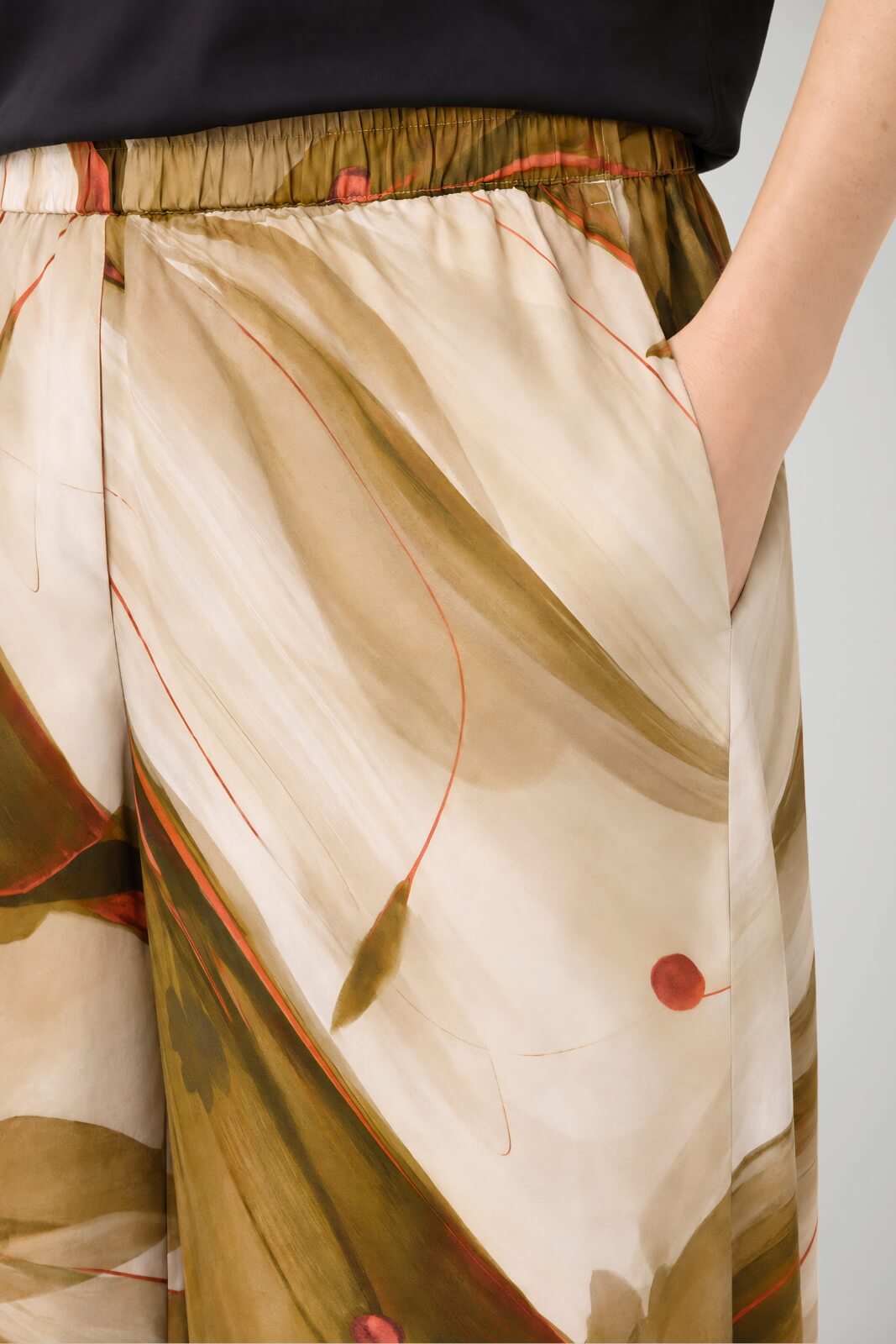 Icona Pantaloni Donna in raso a fantasia