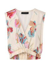 Icona Top Donna con Coulisse in Vita Fantasia Floreale