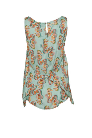Canotta donna smanicata sea horse retro