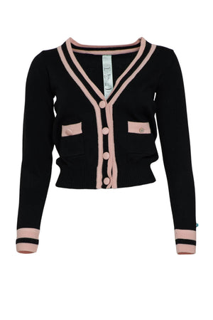 Cardigan da donna Il The delle 5 in maglia con bottoni fronte