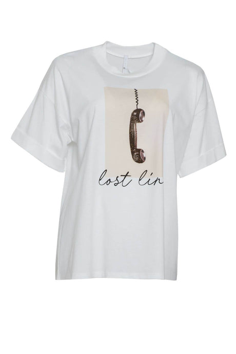 Imperial T-shirt over in cotone con stampa telefono e dettagli strass