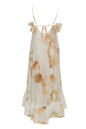 Vestido de mujer imperial con estampado floral.
