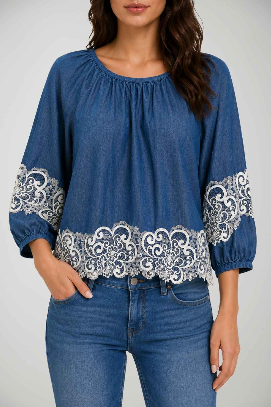 Imperial Blusa Donna con dettagli in pizzo