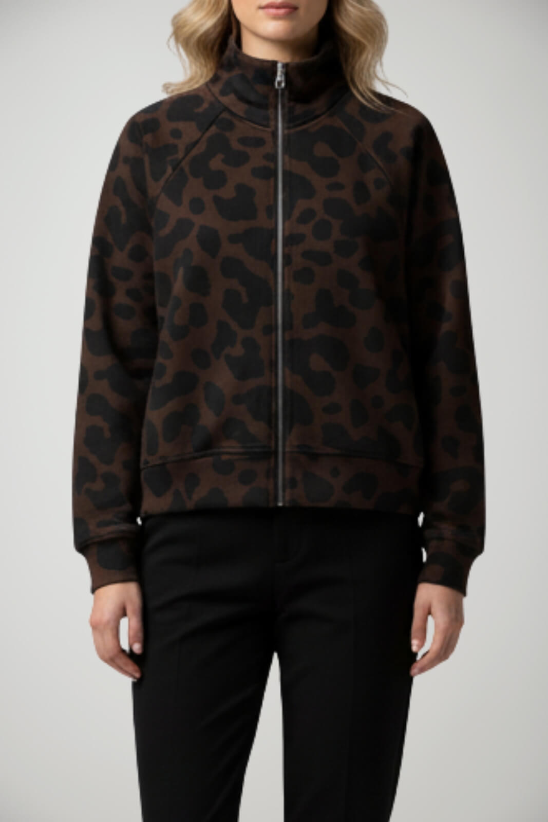 Felpa da donna Imperial full zip in fantasia maculata