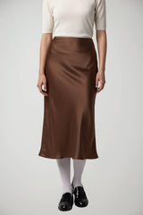 Gonna longuette Imperial in raso e vita elastica