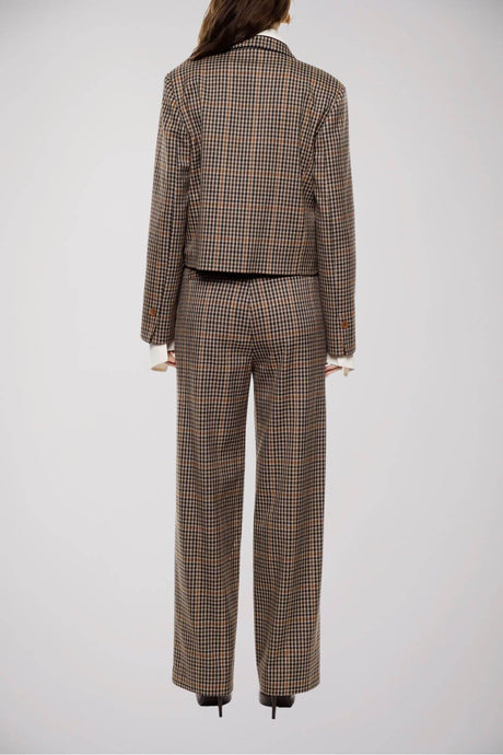 Imperial Pantaloni Donna check a vita alta