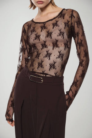 T-shirt da donna Imperial a maniche lunghe in pizzo