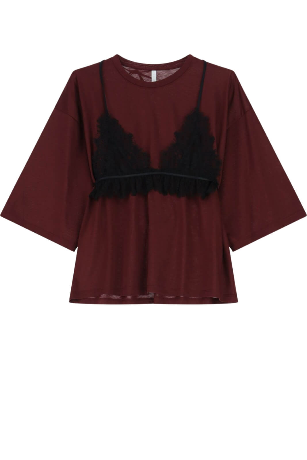 T-shirt da donna Imperial con reggiseno in pizzo e maniche 3/4