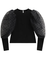 Imperial T-shirt Donna con maniche in tulle a pois