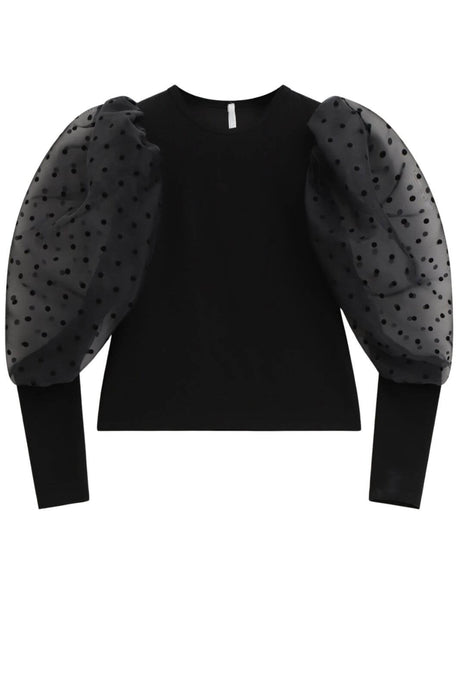Imperial T-shirt Donna con maniche in tulle a pois