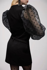 Imperial T-shirt Donna con maniche in tulle a pois