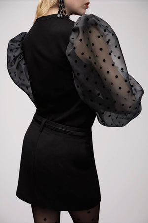 Imperial T-shirt Donna con maniche in tulle a pois