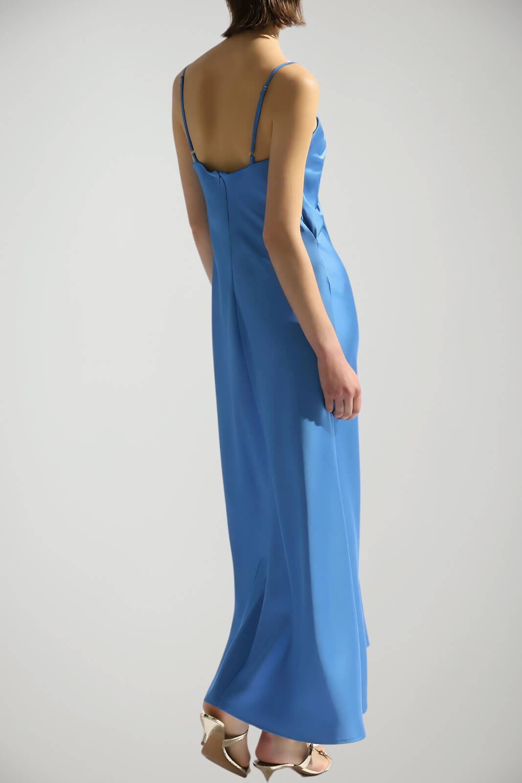 Imperial Abito Donna Lungo Bretelle Azzurro Retro