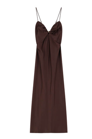 Imperial Abito Donna Lungo Bretelle Azzurro Marrone Fronte