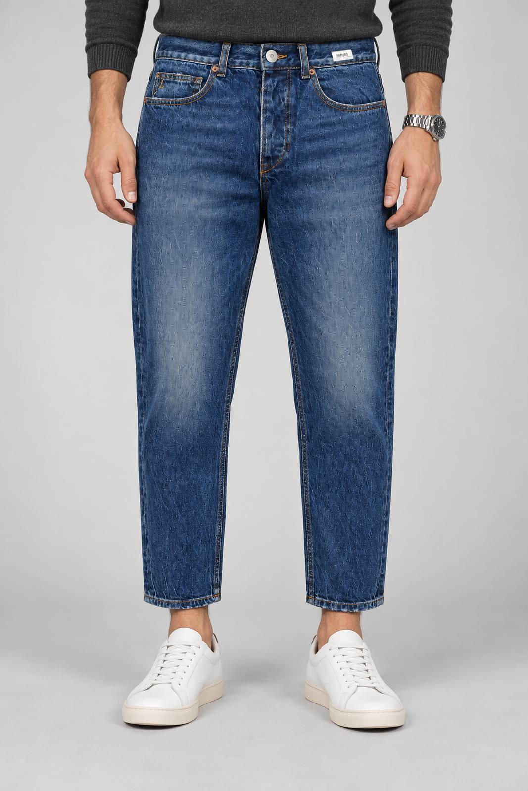 Impure Jeans Uomo Japan Cropped Fit in Cotone
