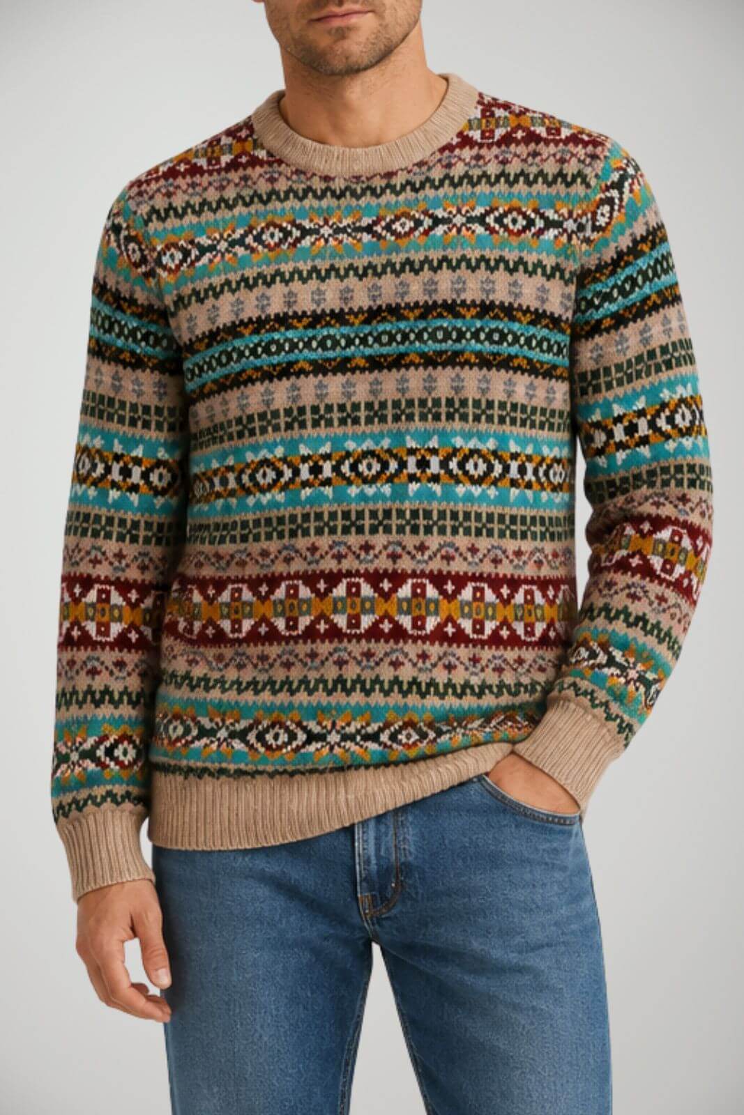 In the box Maglia Uomo con Fantasia Jacquard