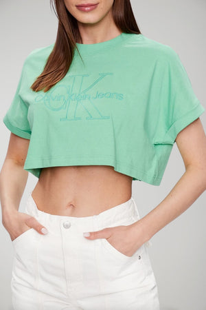 Calvin Klein Cropped Women's T-Shirt with CK monogram