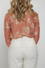 Camisa con estampado floral coreano para mujer Zhelda