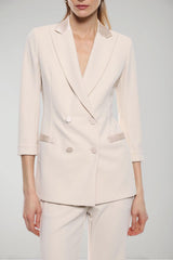 Imperial women's jacket with double-breasted closure and satin details