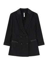Imperial women's jacket with double-breasted closure and satin details