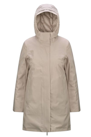 Parka da donna K-Way con cappuccio fronte nude