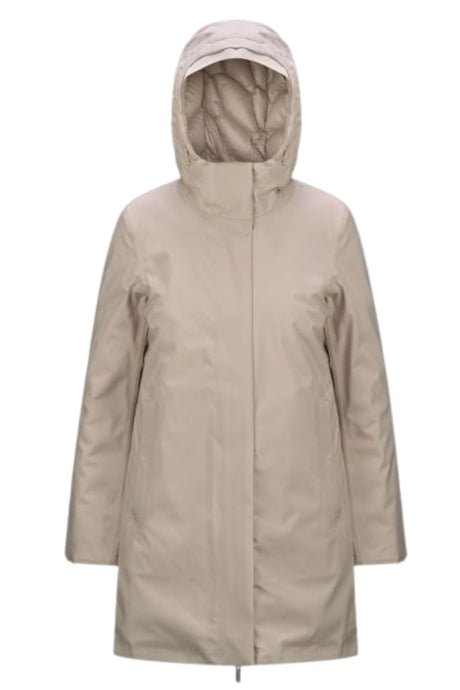Parka da donna K-Way con cappuccio fronte nude