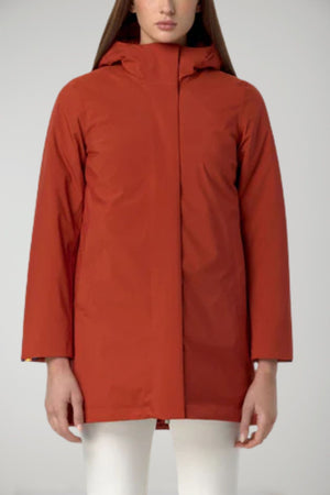 Parka da donna K-Way con cappuccio fronte 1