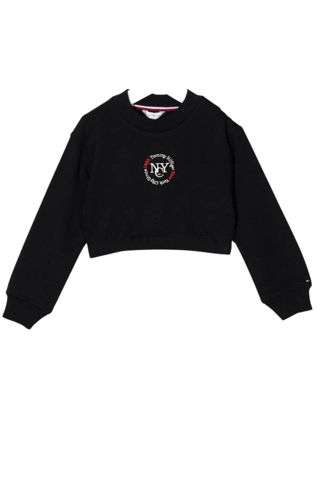 Tommy Hilfiger Felpa Bambina crop con monogramma