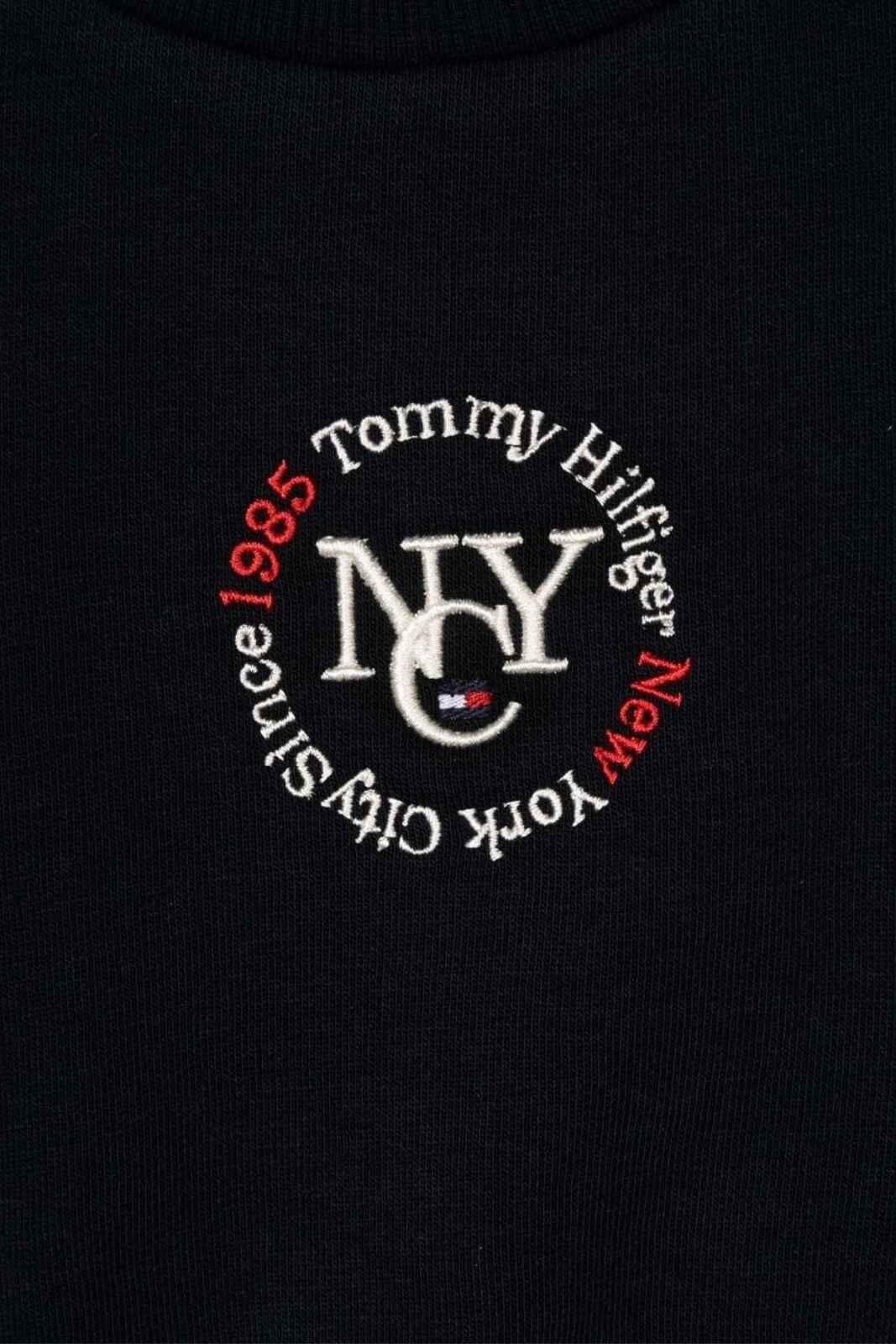 Tommy Hilfiger Felpa Bambina crop con monogramma