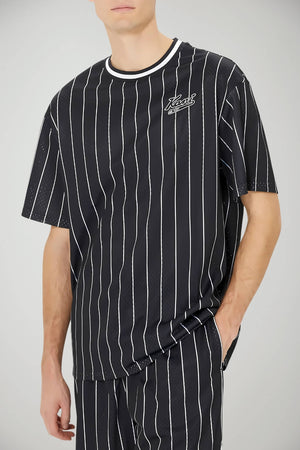 Karl Kani Men's T-Shirt CHEST VARSITY PINSTRIPE MESH TEE