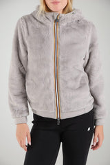 K-Way Felpa Donna Deva Light Spacer Fur reversibile / Bianco-Grigio