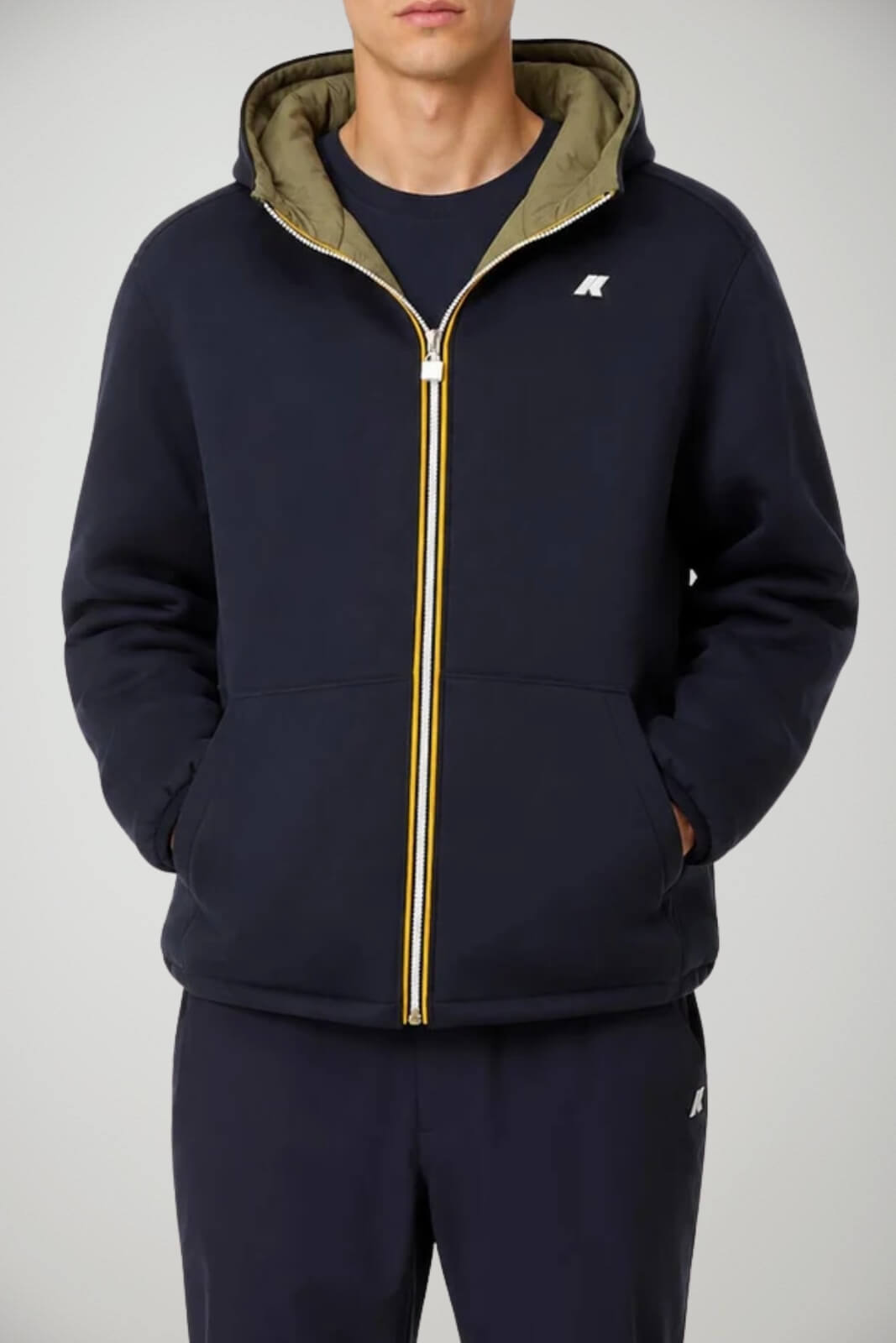 K-Way Felpa Uomo Jack Spacer Double reversibile / Navy-Army