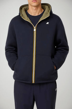 K-Way Felpa Uomo Jack Spacer Double reversibile / Navy-Army