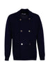 Cardigan Kangra in lana doppiopetto da uomo fronte blu navy