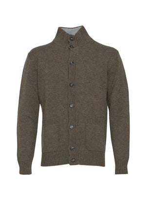 Cardigan da uomo Kangra collo alto con bottoni fronte
