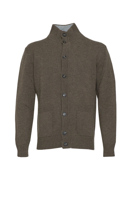 Cardigan da uomo Kangra collo alto con bottoni fronte