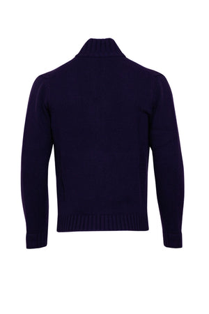 Cardigan da uomo collo alto full zip retro