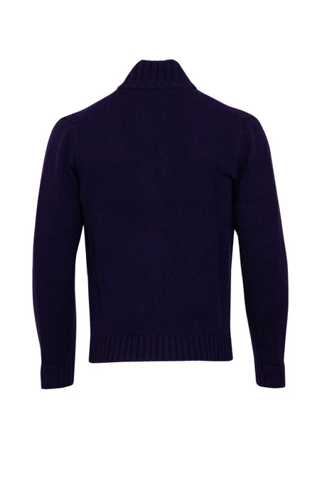 Cardigan da uomo collo alto full zip retro