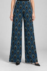 Kaos Pantaloni Donna palazzo in viscosa jacquard