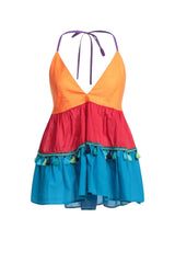 Kaos Top Donna Multicolore con Nappine