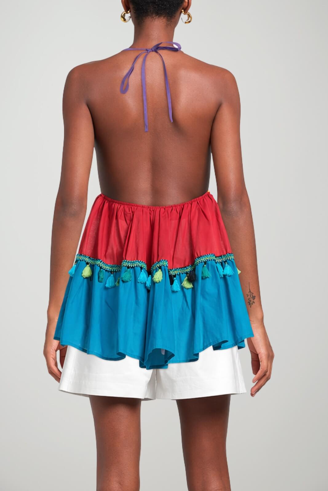 Kaos Top Donna Multicolore con Nappine