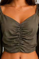Kaos Top Donna crop in cotone