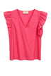 Blusa smanicata da donna con rouches